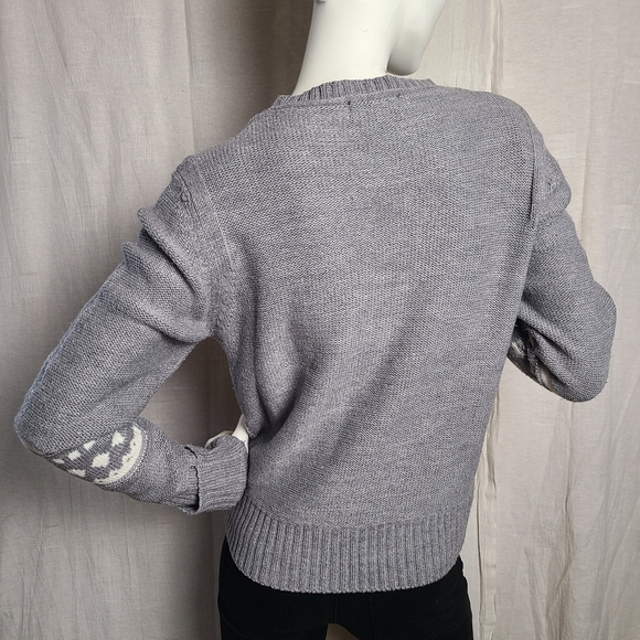 Knit Set Fashion Collection Women's Winter Holiday Grey Knit Sweater - Picture 5 of 14